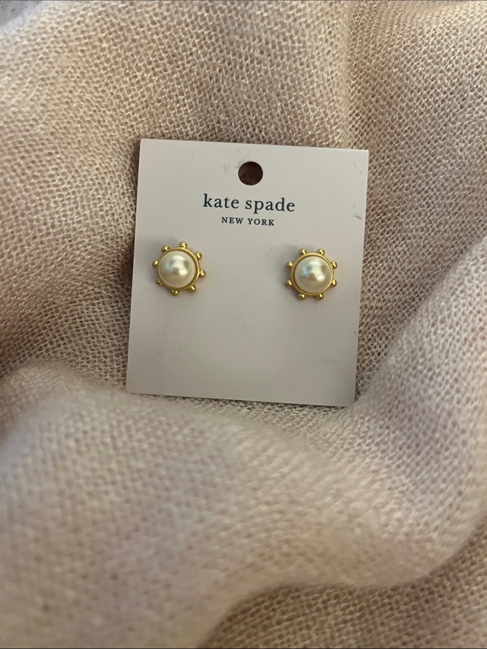 kate spade gold and pearl sunburst stud earrings